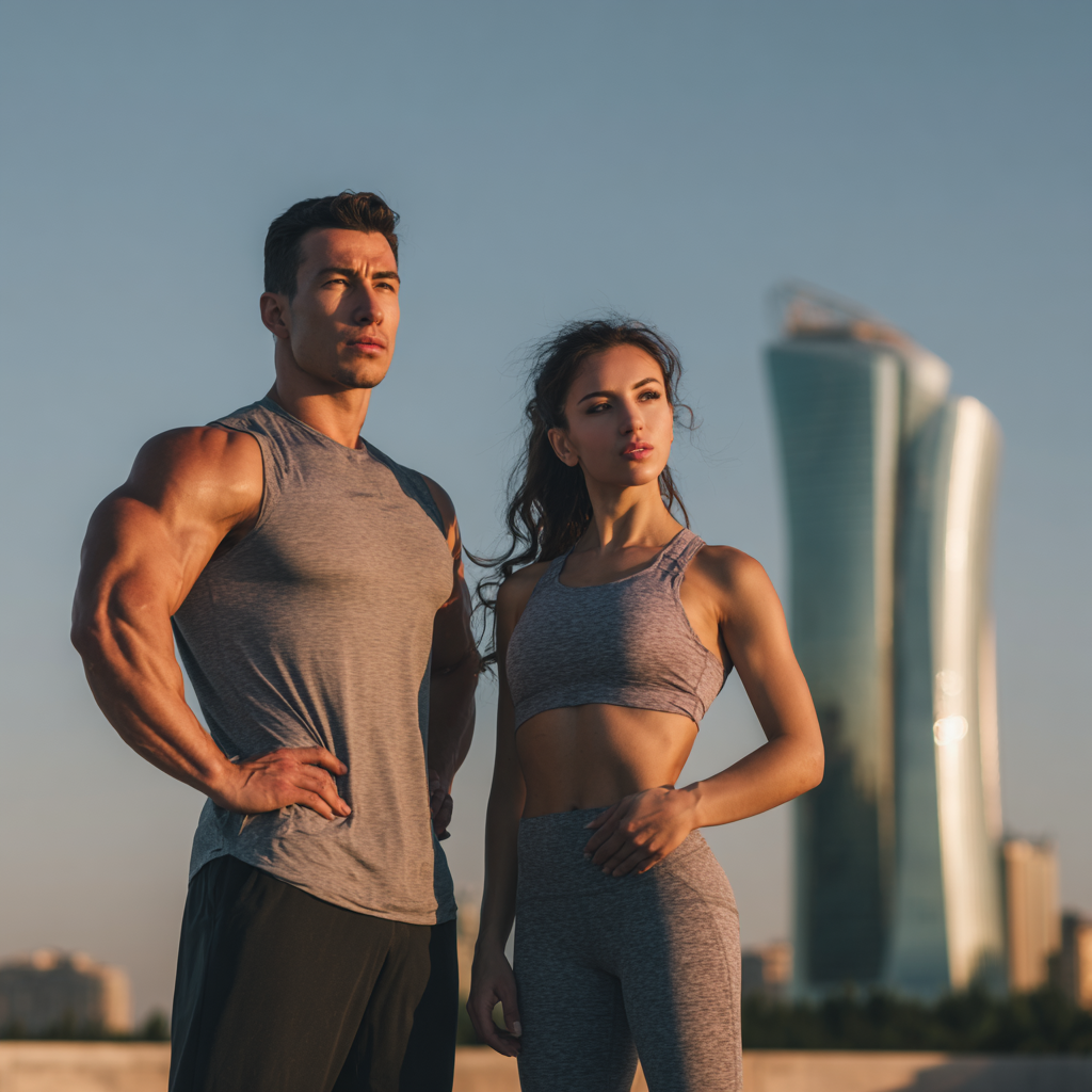 Kuchli sportchi mashq qilmoqda